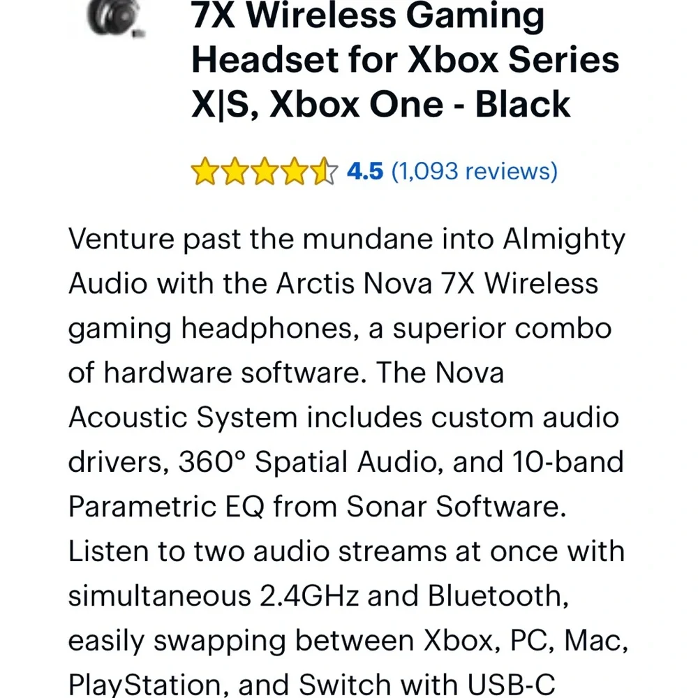 Steelseries Xbox Arctic Nova 7x wireless